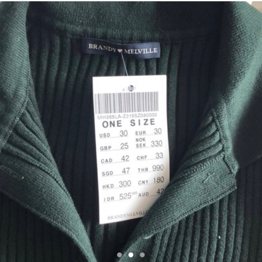 Brandy green button collared ribbed shirt